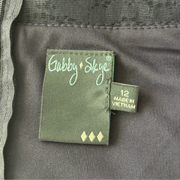 Gabby Skye Sleeveless Fit and Flare A-Line Cocktail Dress, Navy Blue, Size 12 - Picture 3 of 9